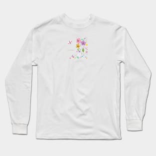 Decorative springtime abstract flowers Long Sleeve T-Shirt